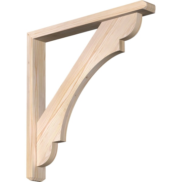 Ekena Millwork Olympic Craftsman Smooth Bracket w/ Offset Brace, Douglas Fir, 3 1/2"W x 28"D x 28"H BKT0402X28X28OLY04SDF - main